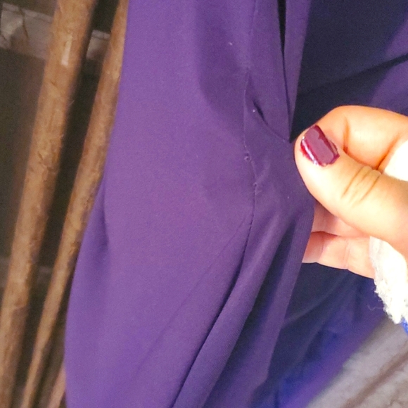 Scarlett Nite πPlum Purple Ruffled Dress,Women's sz12 - pull over stretch fit - Picture 4 of 8